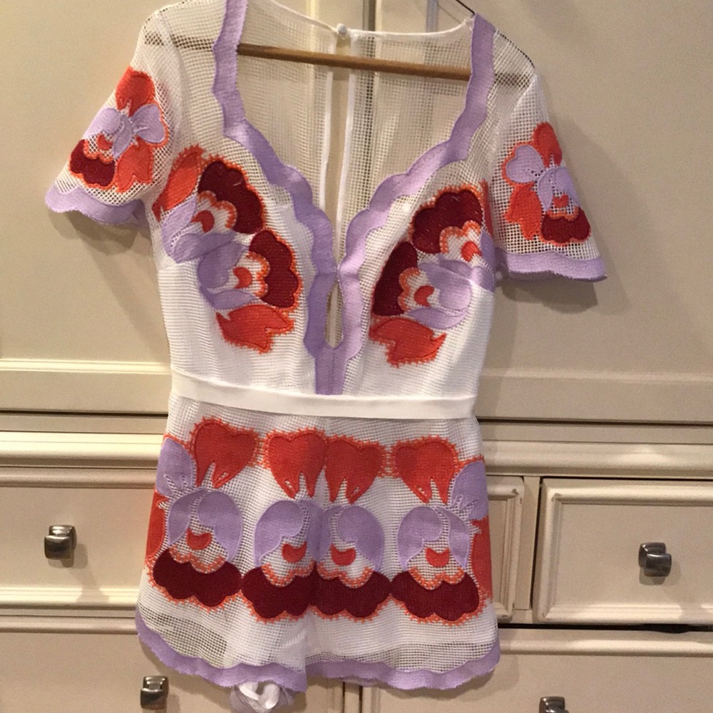 White floral romper